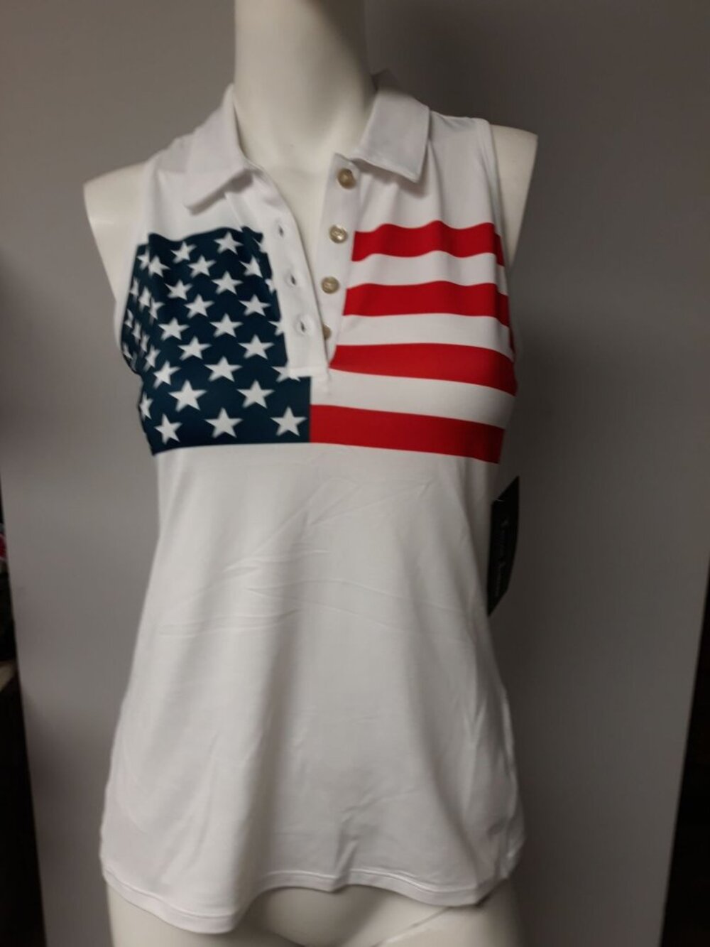 Taylor Jordan Women's Golf  Shirt  Red White Blue  Size XL NEW WITH TAGS!